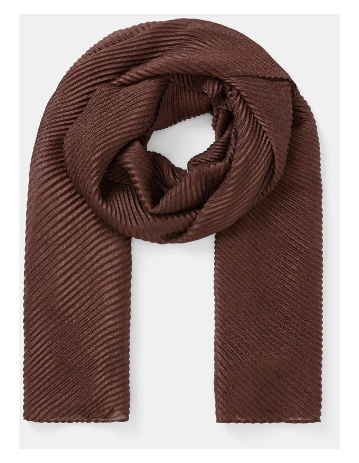 Harriet Pleated Scarf in Chocolate image 1