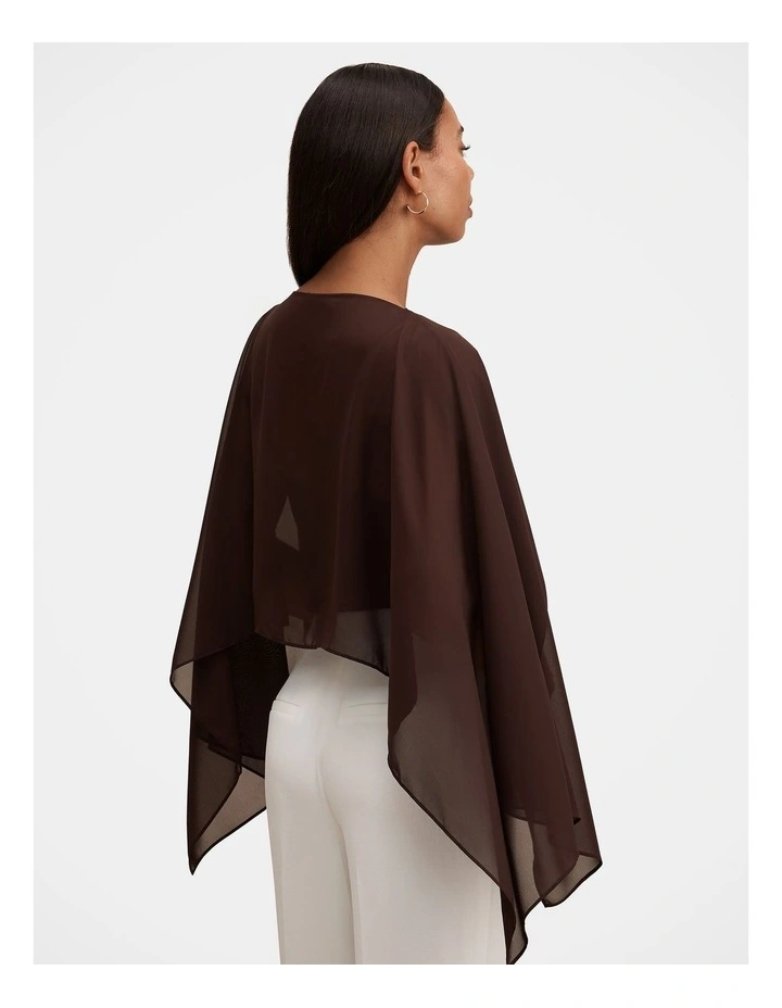 Arianna Chiffon Cape in Chocolate image 3