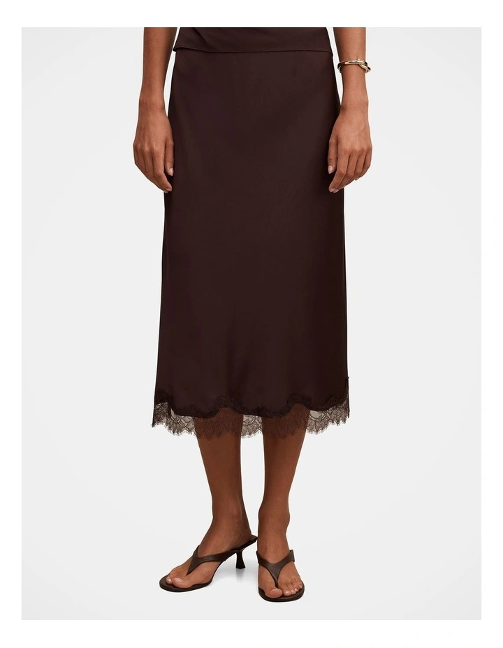 Enola Lace Maxi Skirt in Brown image 1