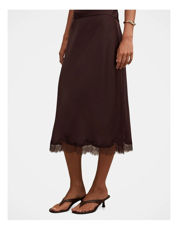 Enola Lace Maxi Skirt in Brown image 3