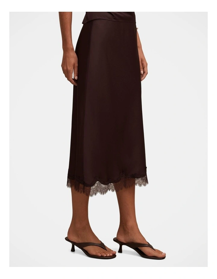 Enola Lace Maxi Skirt in Brown image 4