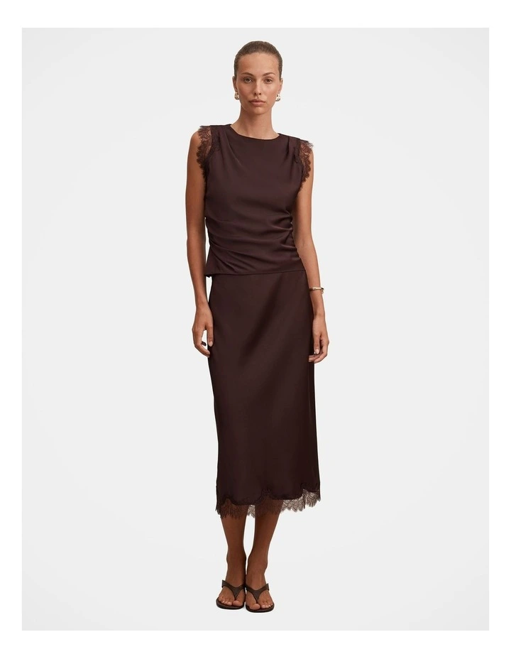 Enola Lace Maxi Skirt in Brown image 5