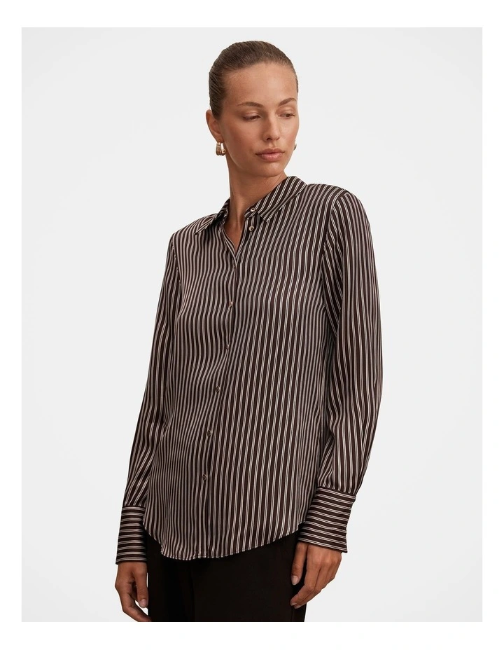 Coco Satin Shirt in Multi image 3