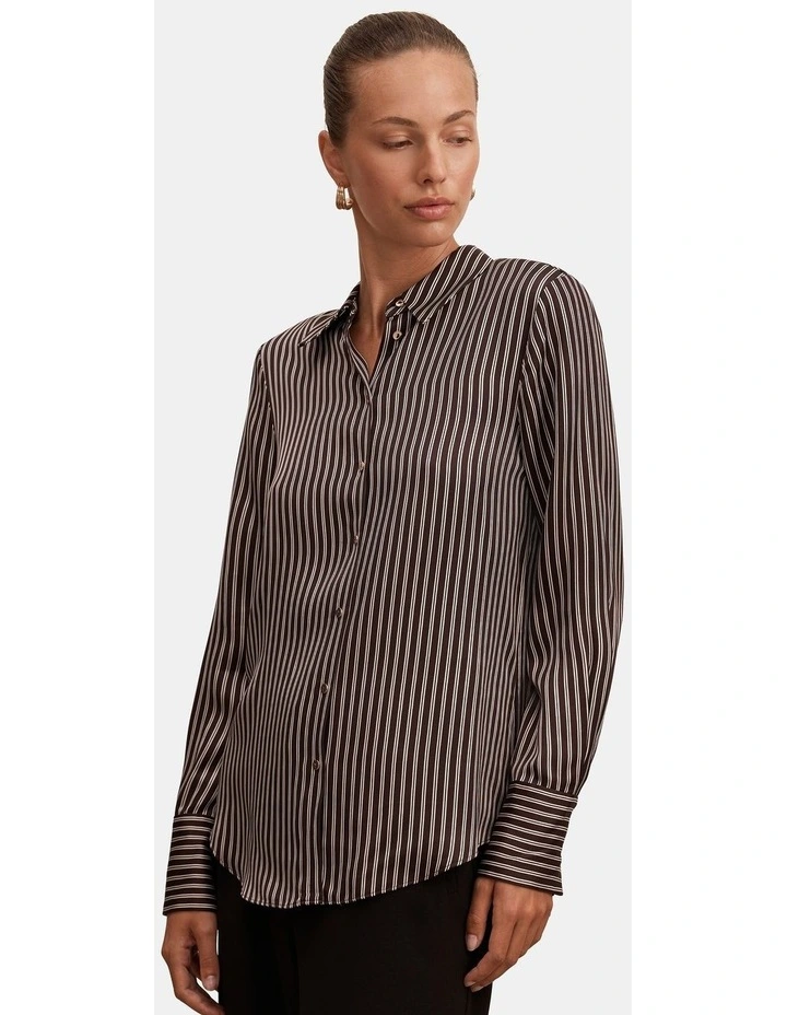 Coco Satin Shirt in Multi image 4