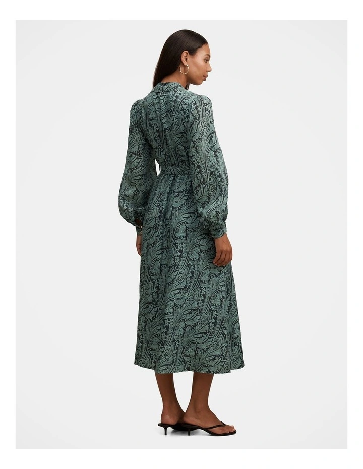 Hazel Shirt Midi Dress in Green image 2