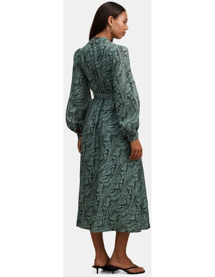 Hazel Shirt Midi Dress in Green image 2