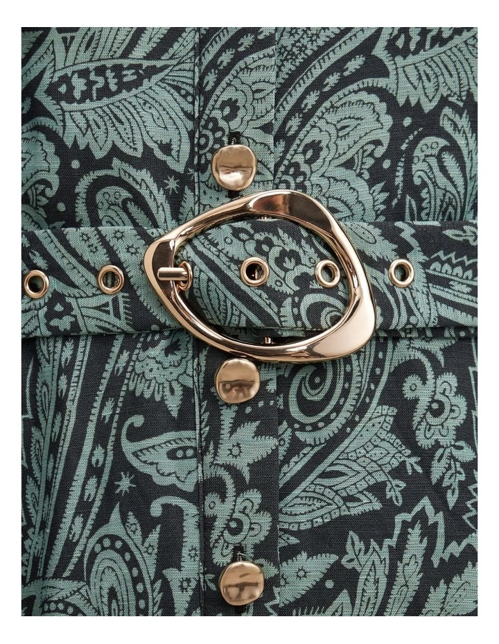 Hazel Shirt Midi Dress in Green image 5