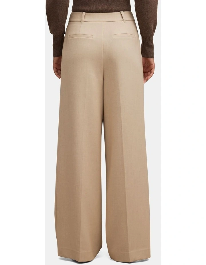 Imogen Pleated Wide Leg Pants in Beige image 2
