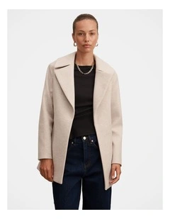 Sabrina Short Wrap Coat in Cream