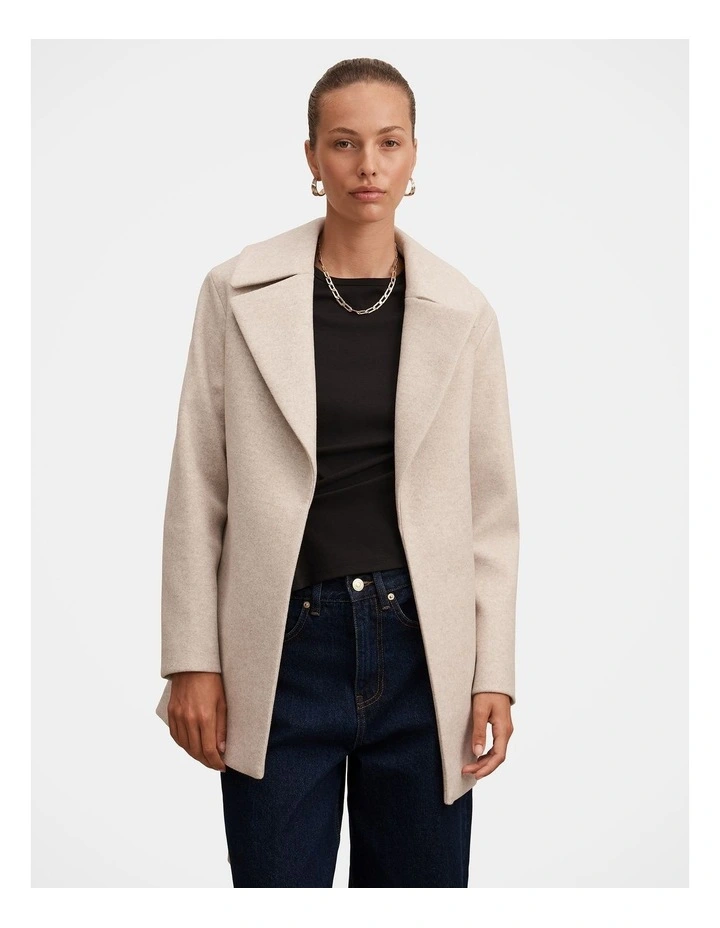 Sabrina Short Wrap Coat in Cream image 1