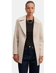 Sabrina Short Wrap Coat in Cream