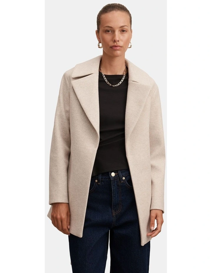 Sabrina Short Wrap Coat in Cream image 1