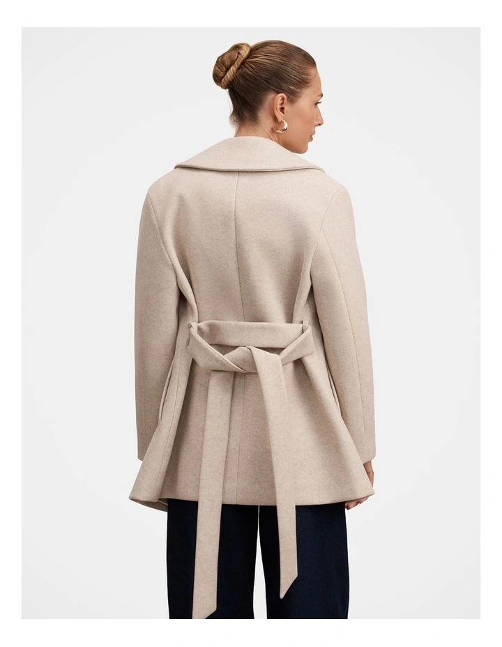 Sabrina Short Wrap Coat in Cream image 2
