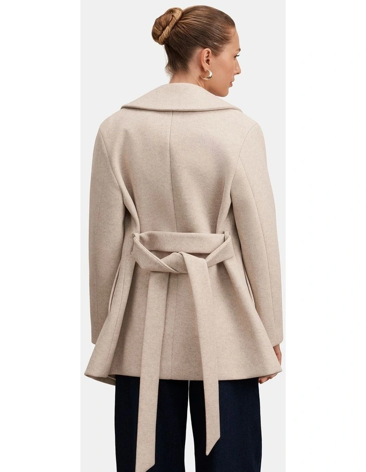 Sabrina Short Wrap Coat in Cream image 2