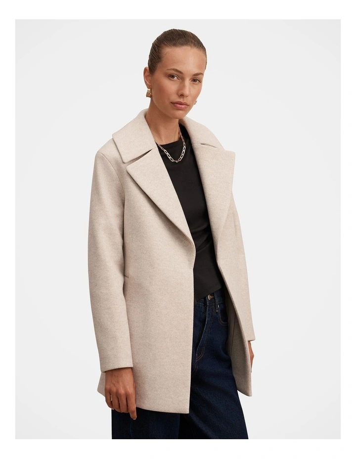 Sabrina Short Wrap Coat in Cream image 3