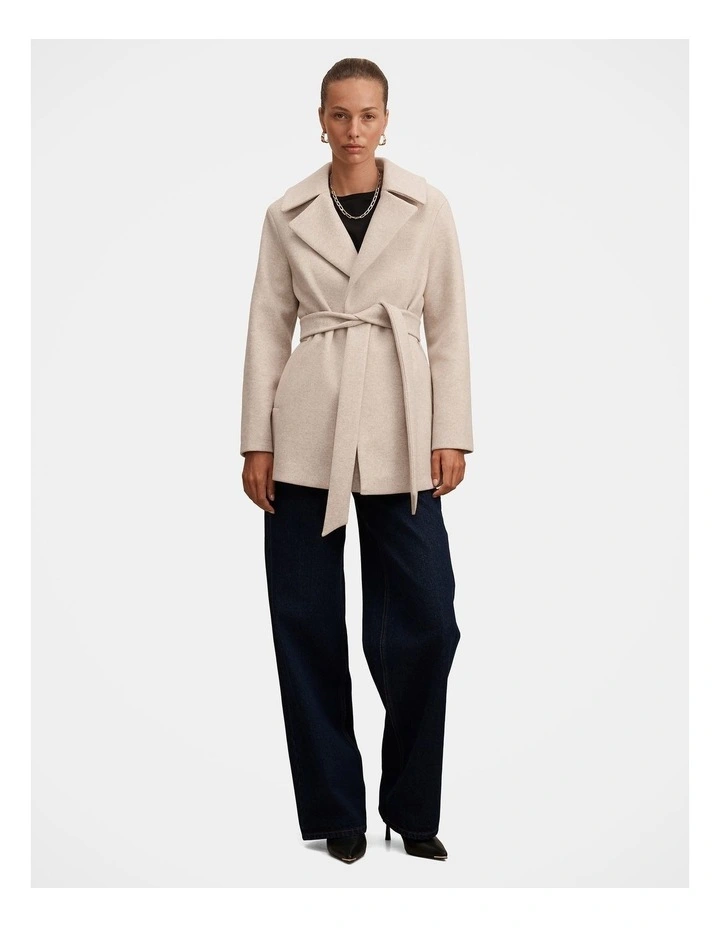 Sabrina Short Wrap Coat in Cream image 5