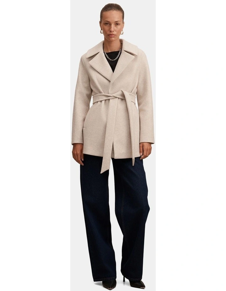Sabrina Short Wrap Coat in Cream image 5