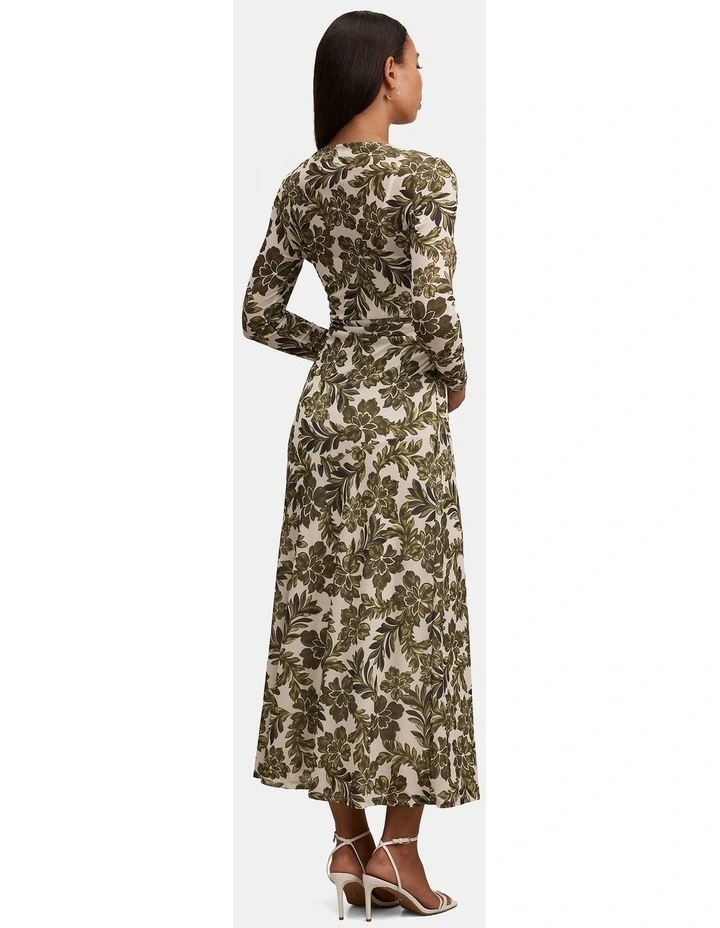 Georgia Long Sleeves Mesh Midi Dress in Multi image 2