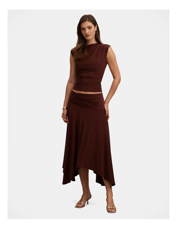 Ariel Godet Hanky Hem Skirt in Brown image 5