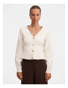 Arianna Sculpted Cardigan in White