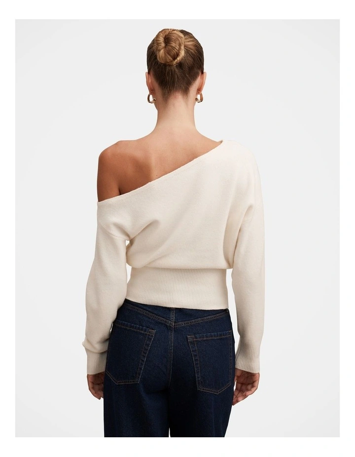 Emerson Asymmetric Sweater in Cream image 2
