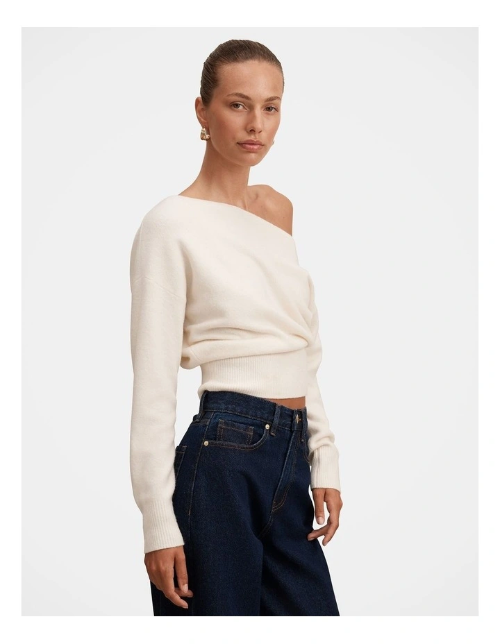 Emerson Asymmetric Sweater in Cream image 3