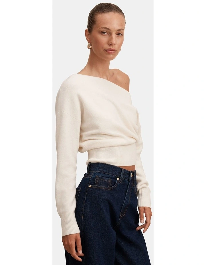 Emerson Asymmetric Sweater in Cream image 3