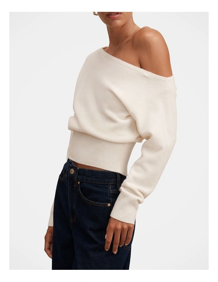 Emerson Asymmetric Sweater in Cream image 4