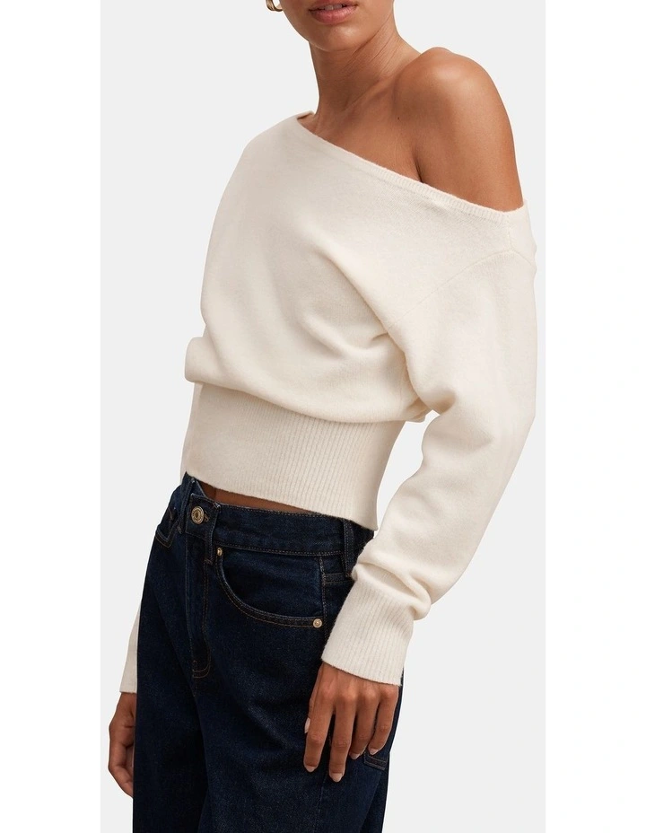 Emerson Asymmetric Sweater in Cream image 4