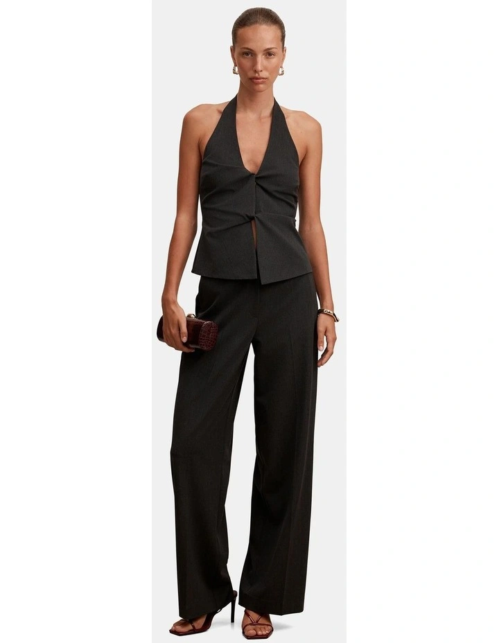 Olivia Twist Halter Neck Top in Black image 5