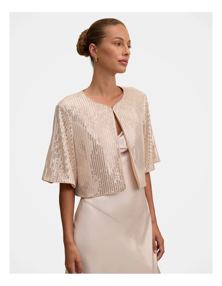 Sasha Sequin Cape in Pink image 3