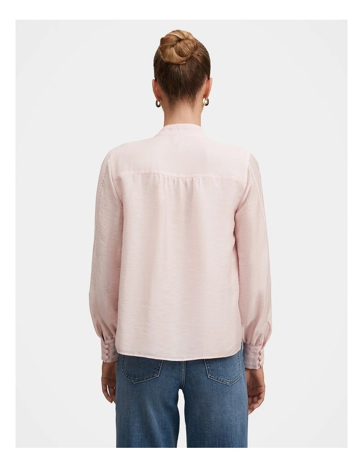 Alexis Lace Trim Blouse in Pink image 2