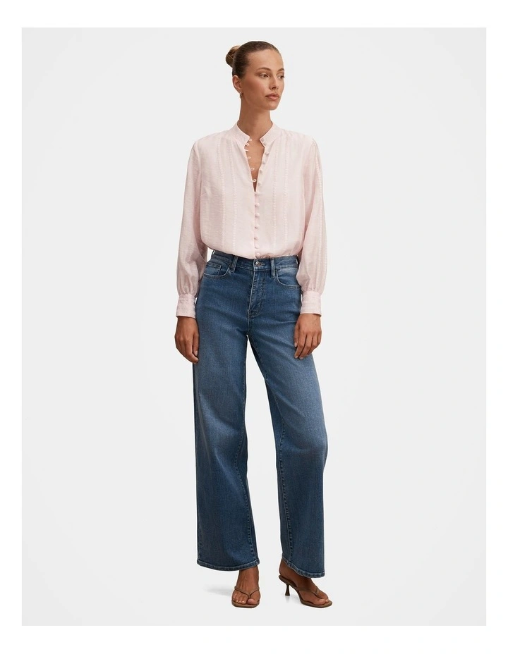 Alexis Lace Trim Blouse in Pink image 5