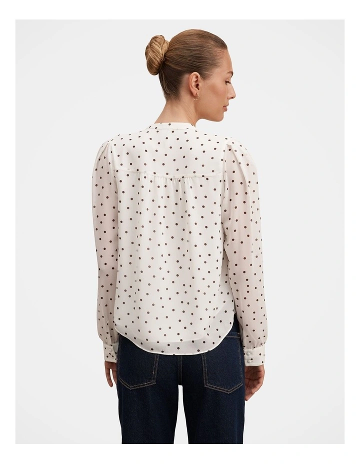 Rory Sheering Blouse in Cream image 2