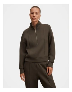 Heidi Seam Detail Lounge Jumper in Green