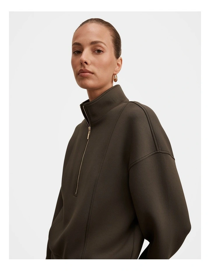 Heidi Seam Detail Lounge Jumper in Green image 4