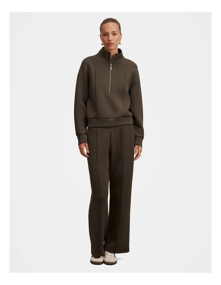 Heidi Seam Detail Lounge Jumper in Green image 5