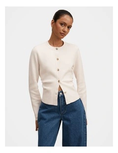 Valencia Structured Cardigan in Cream