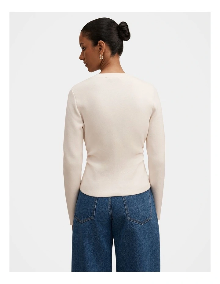 Valencia Structured Cardigan in Cream image 2