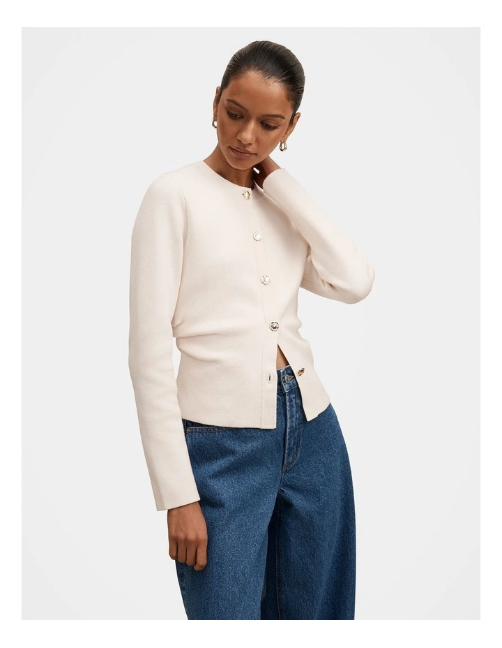 Valencia Structured Cardigan in Cream image 3