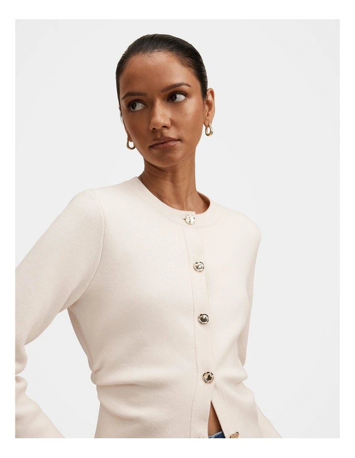 Valencia Structured Cardigan in Cream image 4