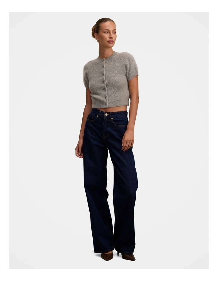 Juniper Button Through Knitted T-shirt in Grey image 5