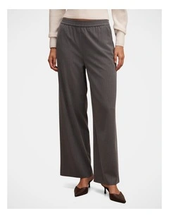 Liliana Elastic Pinstripe Pants in Grey