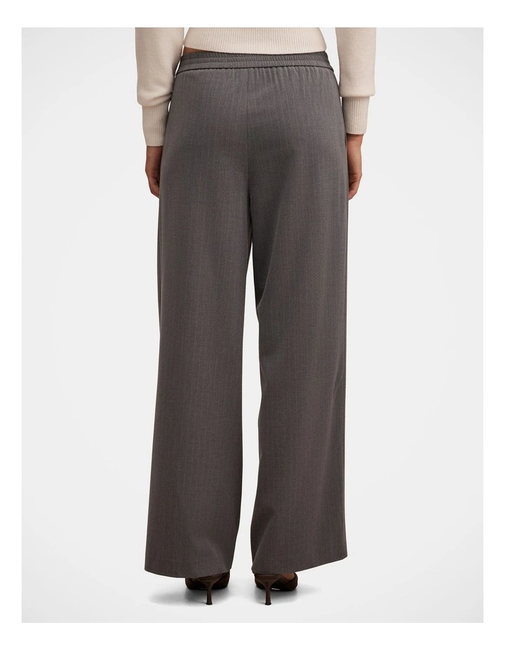 Liliana Elastic Pinstripe Pants in Grey image 2
