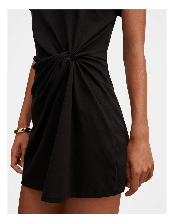 Rose T-shirt Twist Mini Dress in Black image 4