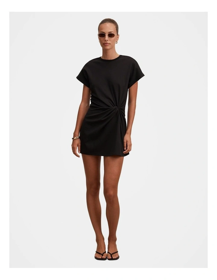Rose T-shirt Twist Mini Dress in Black image 5