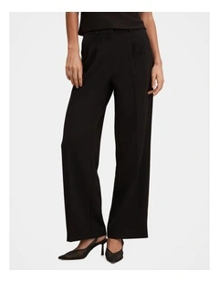 Eva Pleat Wide Leg Pants in Black