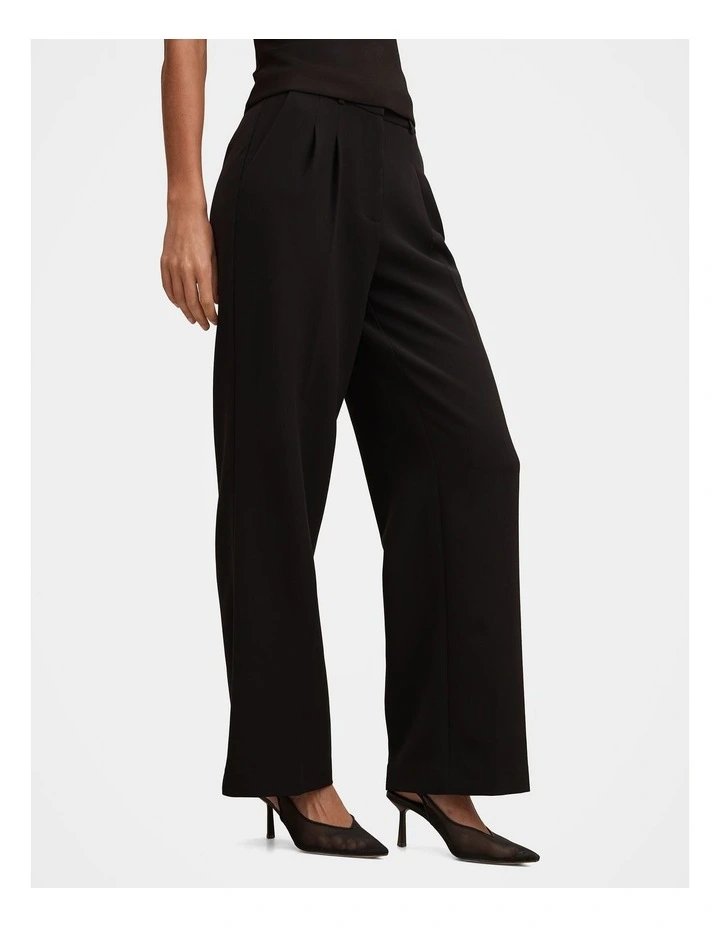 Eva Pleat Wide Leg Pants in Black image 3