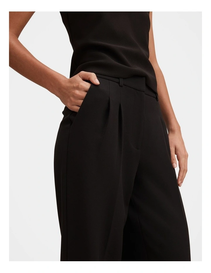 Eva Pleat Wide Leg Pants in Black image 4