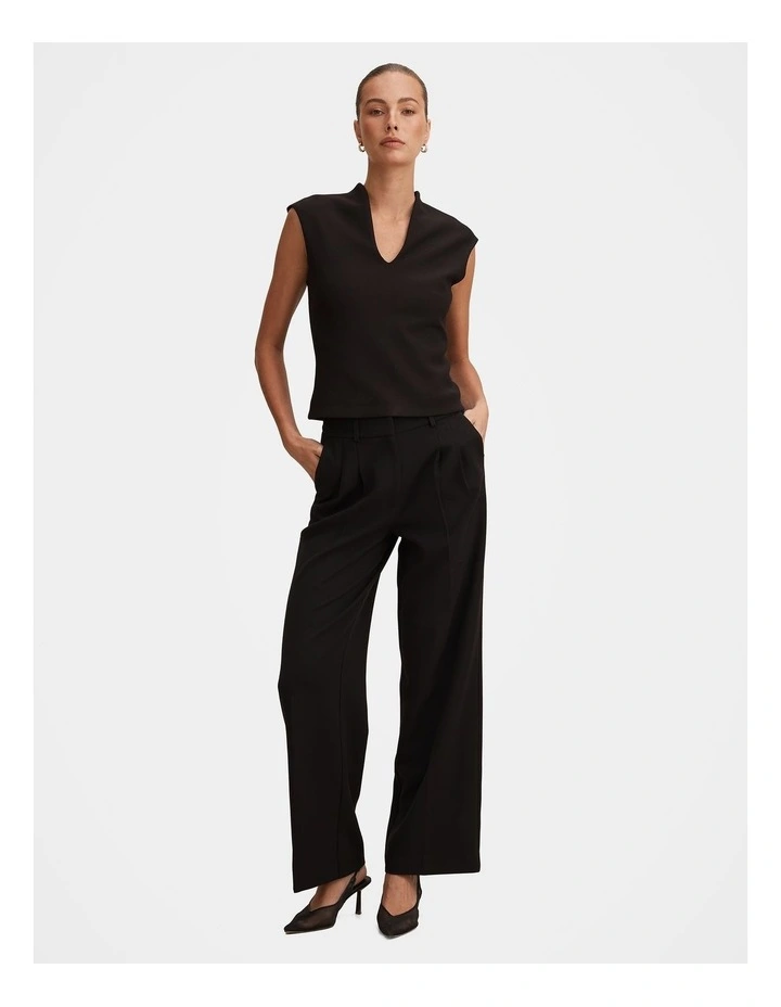 Eva Pleat Wide Leg Pants in Black image 5